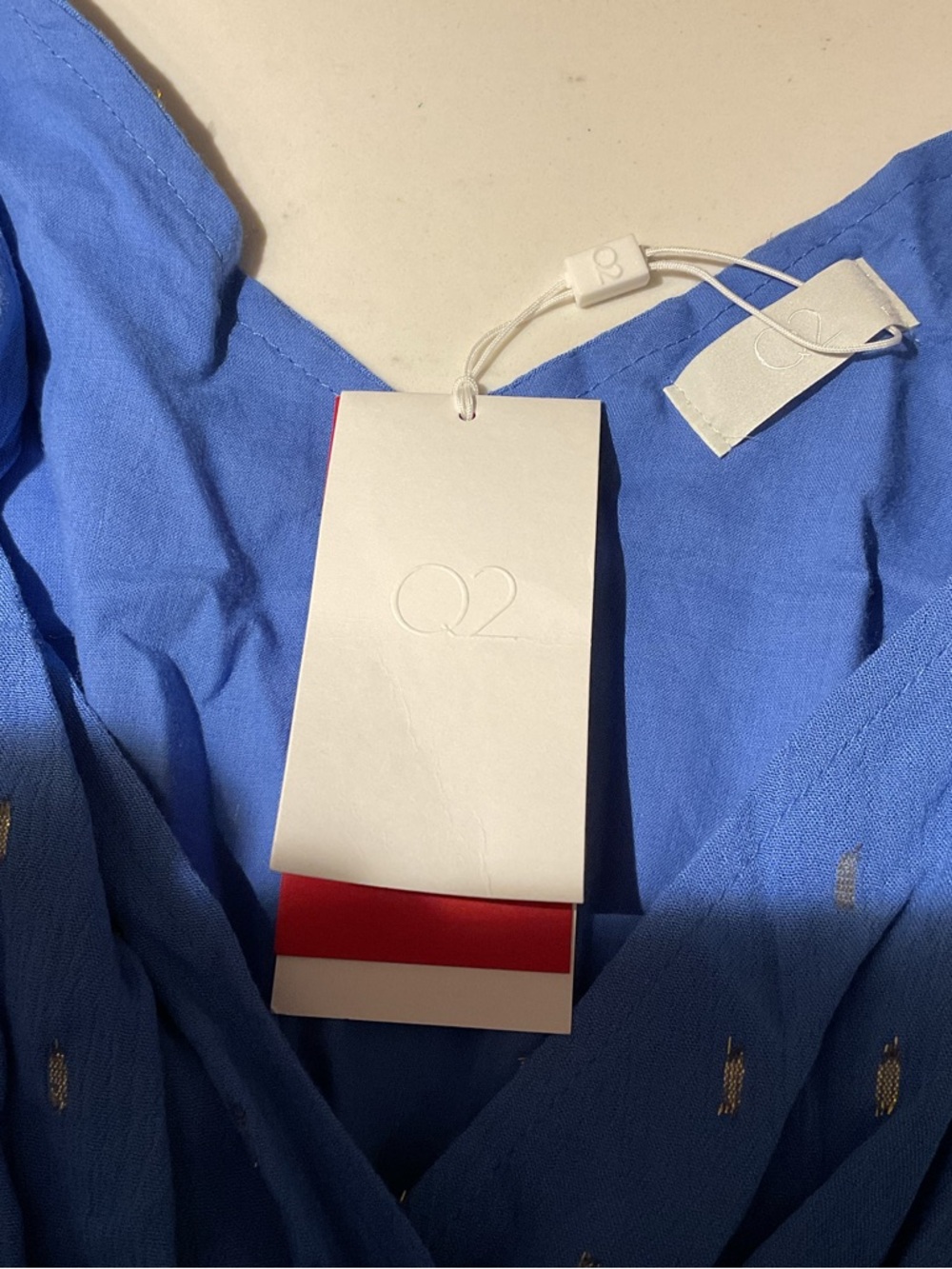 NWT Blue Sleeveless Dress with Metallic Dot Detail - Picture 5 of 6